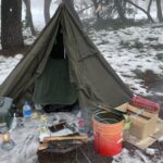 初の雪中ソロキャンプ